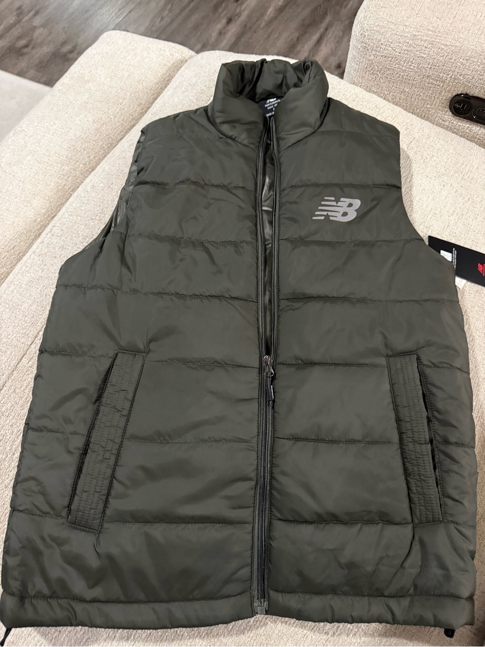 New Balance Men's Olive Puffer Vest